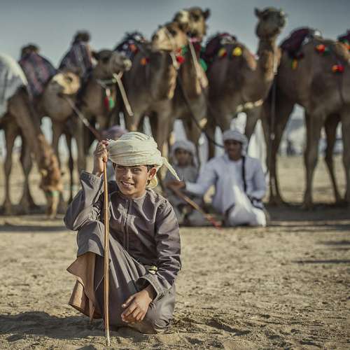 People Boy Camels Child Portrait Young Happy