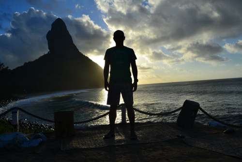 Fernando De Noronha Sunset Mar Beach Noronha