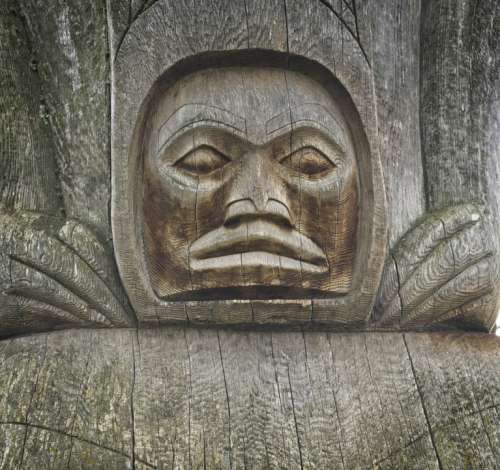 Totem Pole Detail Aboriginal Canada Carving Symbol