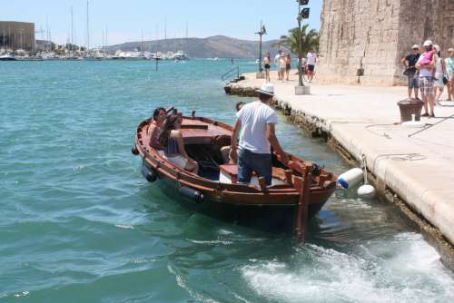 Boat Water Taxi Shipping Trogir Croatia Tourists