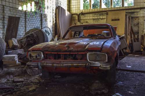Auto Wreck Scrap Rust Old Rusted Vehicle Broken