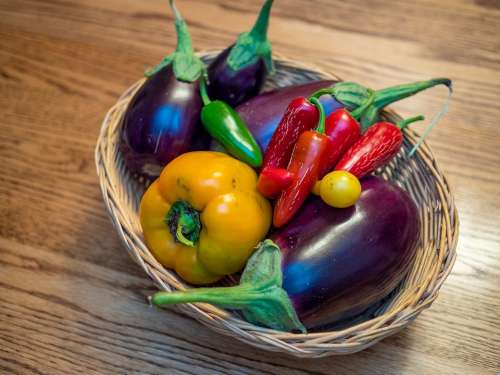 Vegetables Eggplant Peppers Vegan Nutrition
