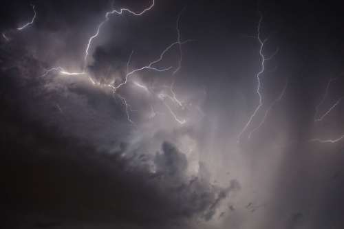 Flash Sky Clouds Energy Thunderstorm Night