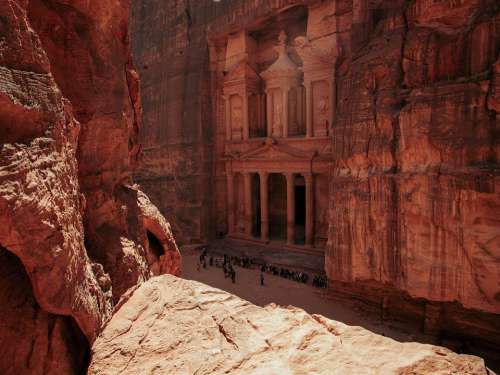 Petra Jordan Desert Camel Stone Canyon Travel