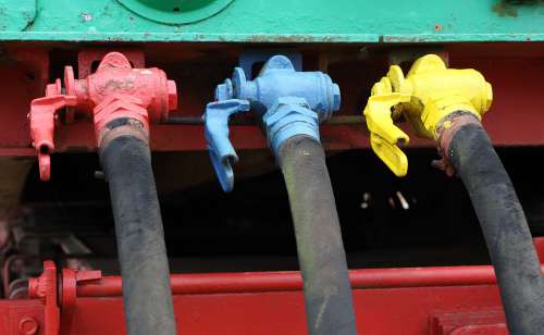 Train Transport Valves Color Coded Surface Mining