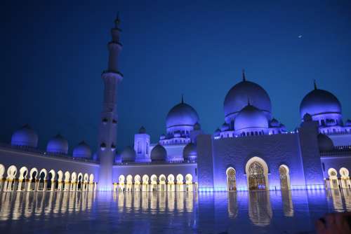 Abu Dhabi Mosque Architecture Orient Islam Travel