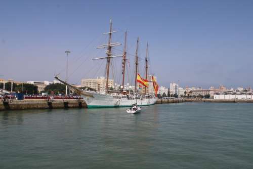 Juan Sebastian El Cano School Ship Port Of Cadiz
