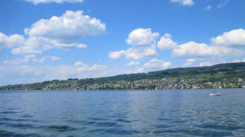 Lake Waterfront City Panoramic Zurich Lake