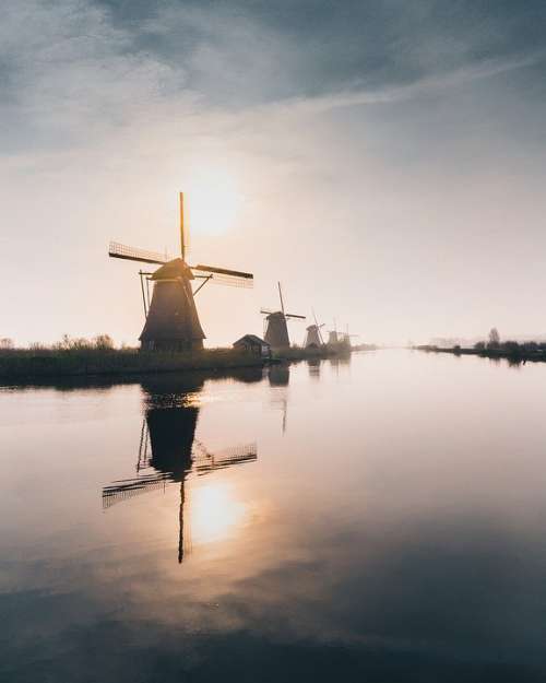 Mill Windmill Wind Landscape Netherlands