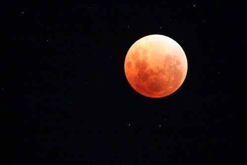Moon Eclipse Night Sky Red