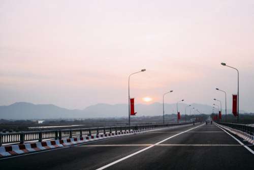 Bridge Sunset Mountain Landscape Phu Yen Vietnam