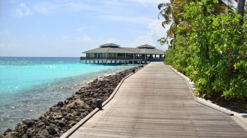 Maldives Pier Island Beach Sea Holiday Resort