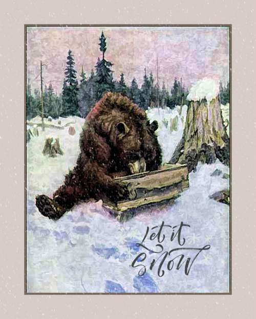 Vintage Snow Bear Poster