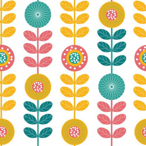 Floral Retro Pattern Background
