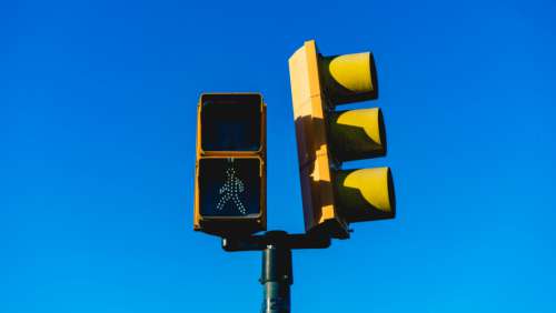 traffic light signal pedestrian walking