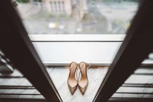 wedding shoes heels footwear bokeh