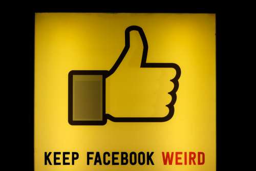 Thumbs Up Keep Facebook Weird Sign