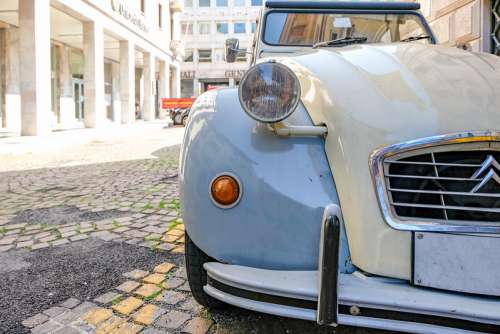 Front View on an Old Citroen 2CV