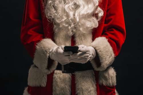 Texting Santa Photo