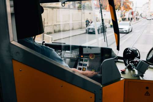 Streetcar Driver At Work Photo