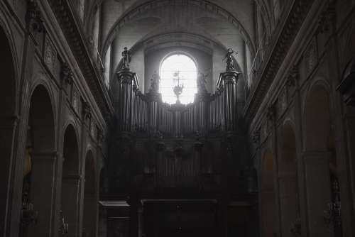 Dark Church With Bright Window Photo