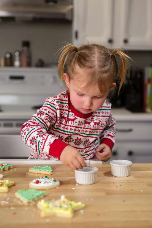 Child Baking At Christmas Photo