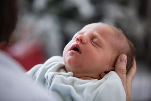 Sleeping Newborn Baby Face Photo
