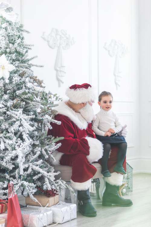 Young one Meets Santa Claus Photo