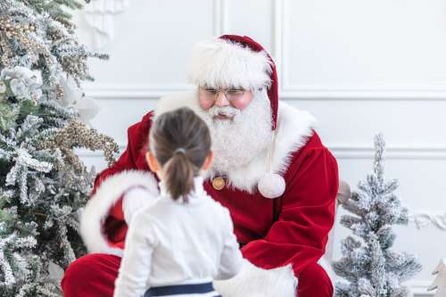 Child Meets Santa Photo