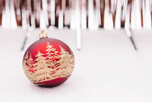 Red and gold christmas bauble 2
