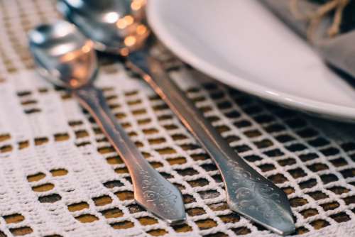 Decorative cutlery closeup