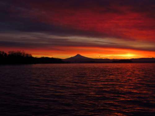 Sunset over Lake Free Photo