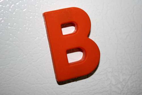 Letter B Red Refrigerator Magnet