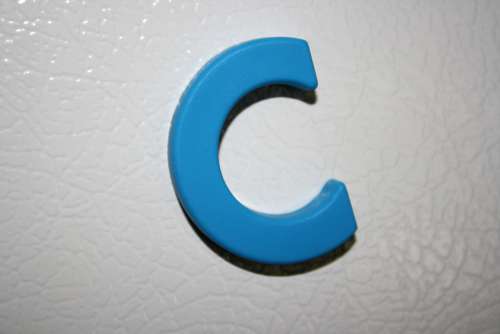 Letter C Blue Refrigerator Magnet