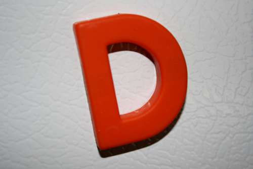 Letter D Red Refrigerator Magnet