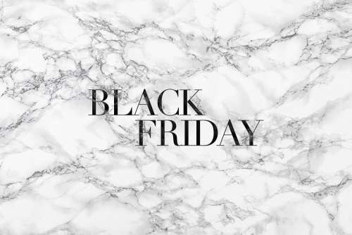 Black Friday Luxury Lettering on White Marble Free Photo