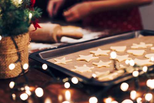 Baking Christmas Gingerbread Cookies Free Photo