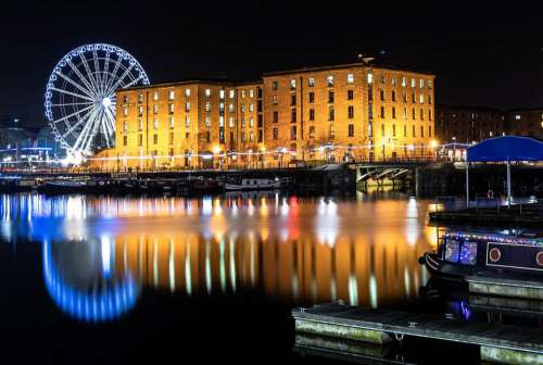 Liverpool Albert Dock Water Reflection City