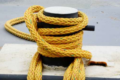 Rope Yellow Maritime Nautical Water Coiled Marine
