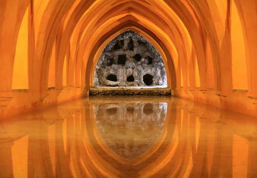 Alcazar Seville Andalusia Architecture Spain Water