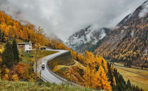 Nature Road Mountains Alpine East Tyrol Mood Fog
