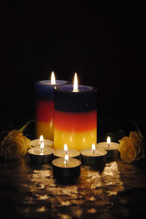 Candles Night Light Season Christmas Pray