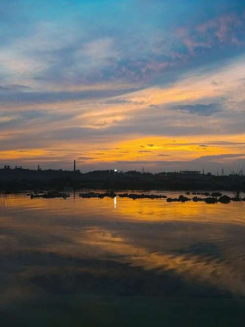 Nature River Sunset Sky Bangladesh