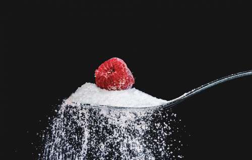 Raspberry Sugar Spoon Eat Sweet Fruit Food Diet