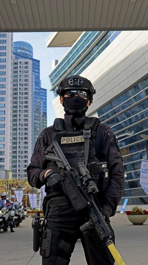 Armed Police Officer Guard Gun Pistol Duty Rifle