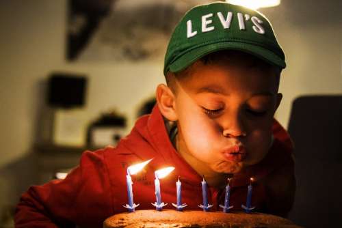 Birthday Candles Child Cake Celebration Colorful