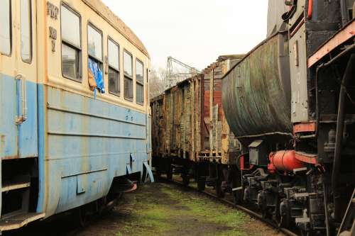 Railway Wagons Old Train Railroad