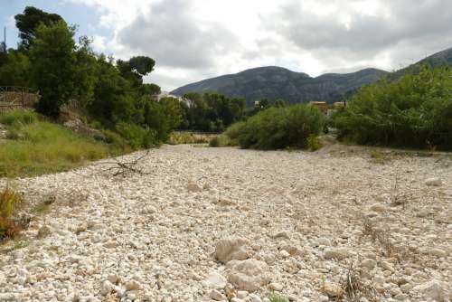 River Riverbed Dry Pebble Nature Landscape