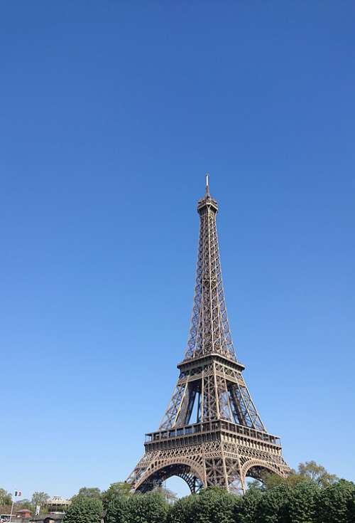 Europe Sky Blue Paris Eiffel Tower View France