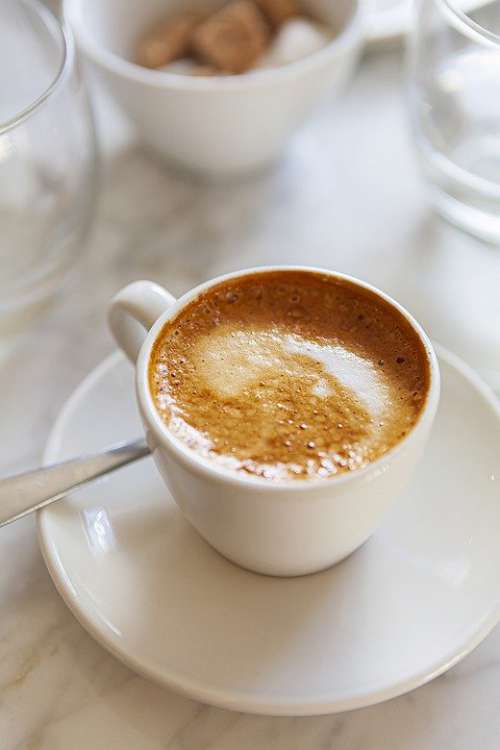 Coffee Breakfast Picnic Relax White Foam Espresso